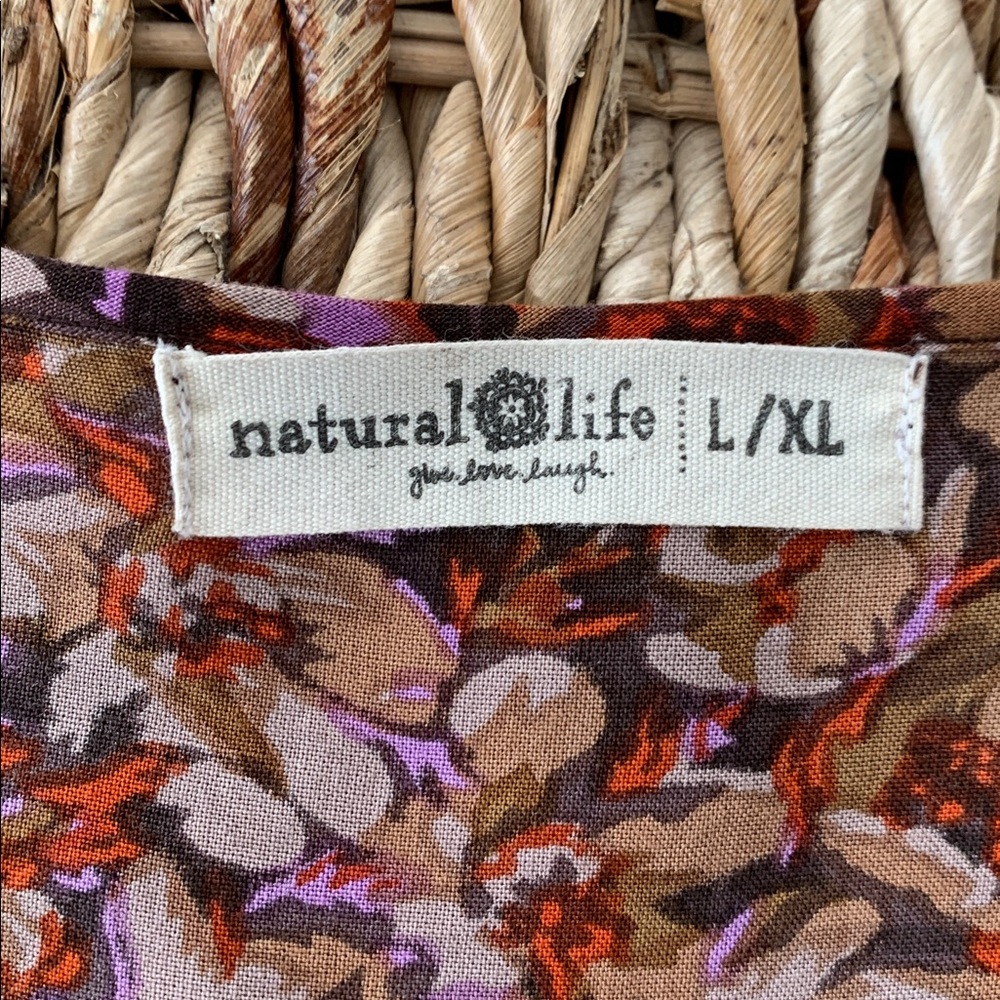 Natural Life Sage Tiered Floral Maxi Dress L/XL - Picture 13 of 14